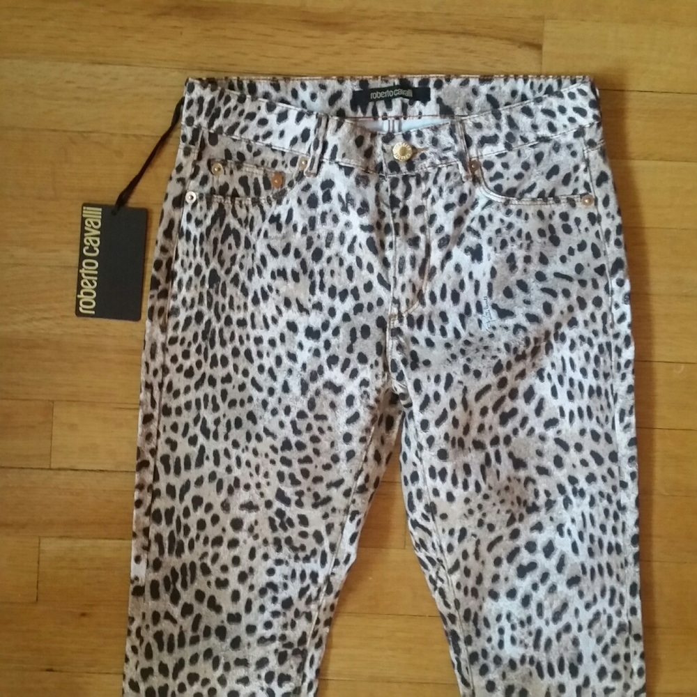 (nwt) Roberto Cavalli Leopard Jeans